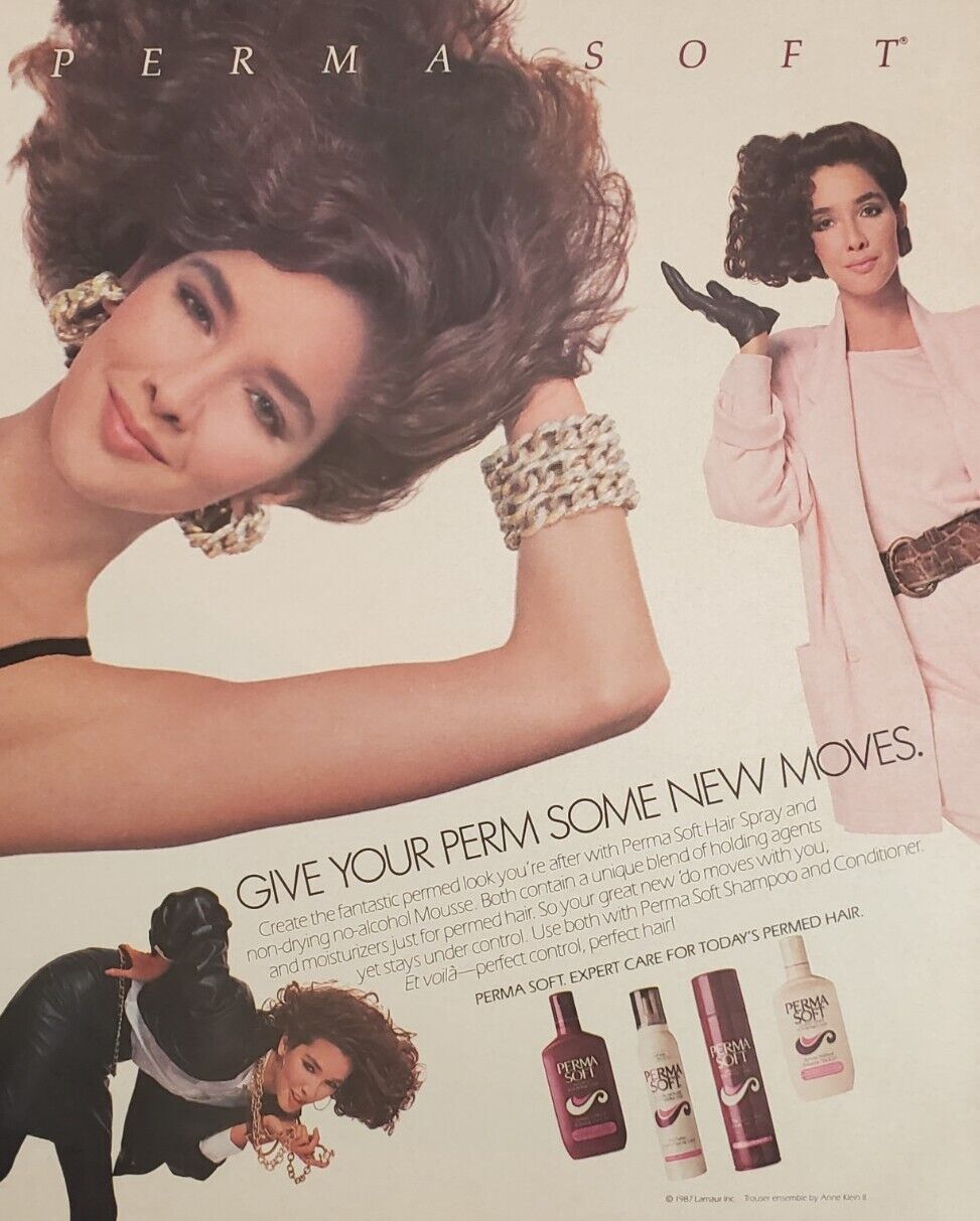 Hair Perma Soft Permed   1988 Ad Ephemera Print  Art Original Advertisement