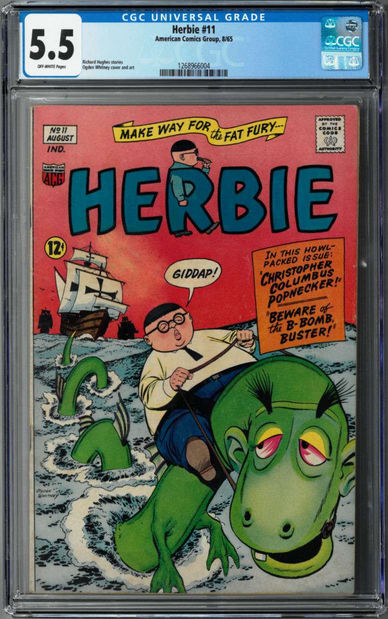 Herbie #11 CGC 5.5 (Aug 1965, ACG) Fat Fury Herbie Popnecker, Ogden Whitney art