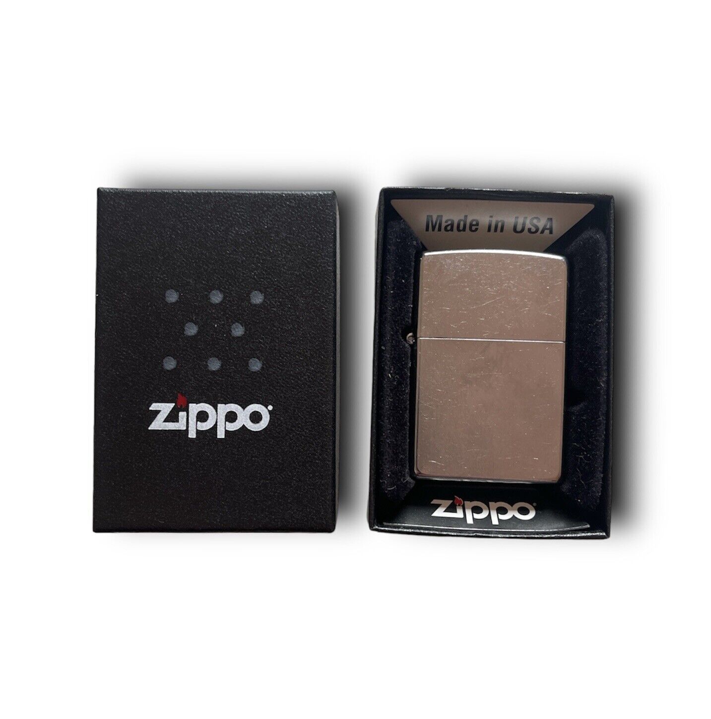New G ZIPPO Cigarette Lighter 207 Regular Street Chrome NIB made in USA In Box