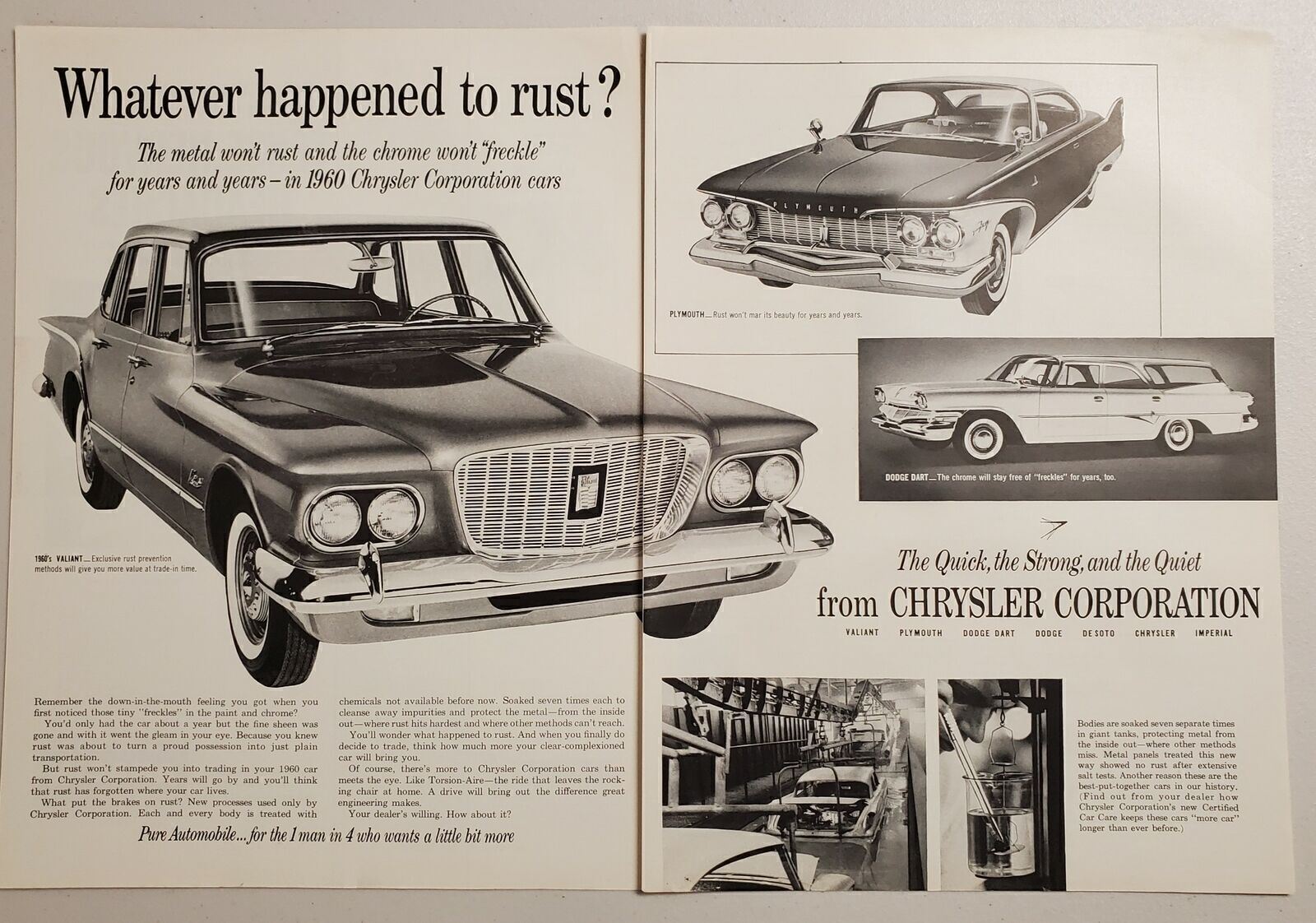 1960 Print Ad Chrysler Cars Valiant, Plymouth, Dodge Dart Station Wagon