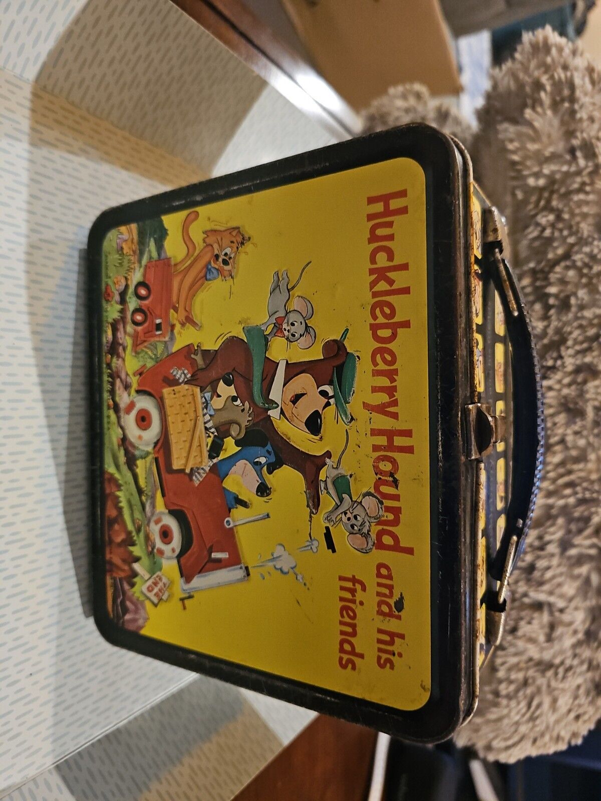 1961 Huckleberry Hound And Friends Quick Draw McGraw Metal Lunch Box