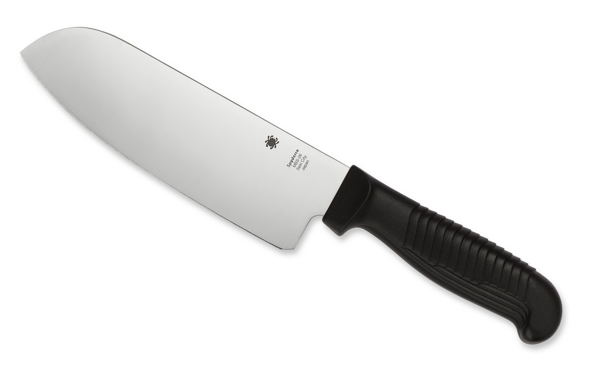 Spyderco Knives Santoku Kitchen Knife Cutlery Black MBS-26 K08PBK
