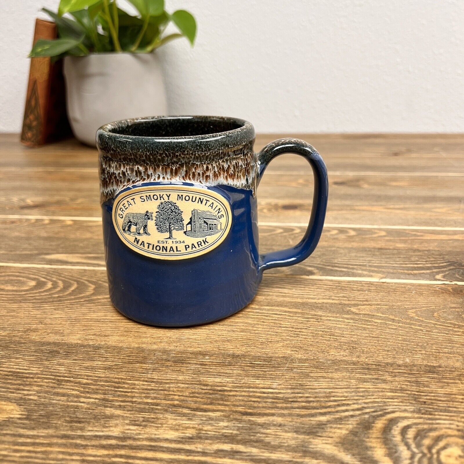 Great Smoky Mountains National Park Coffee Cup Deneen Pottery 2014 Made In USA
