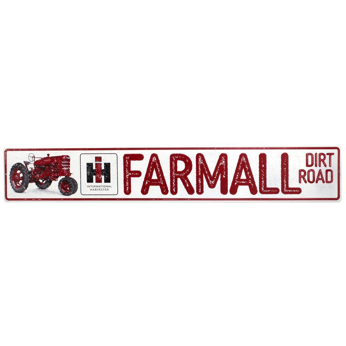 IH Farmall Dirt Road Embossed Metal Street Sign, 36in x 6in 42073