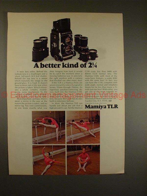 1972 Mamiya C330 TLR Camera Ad - A Better Kind of 2 1/4