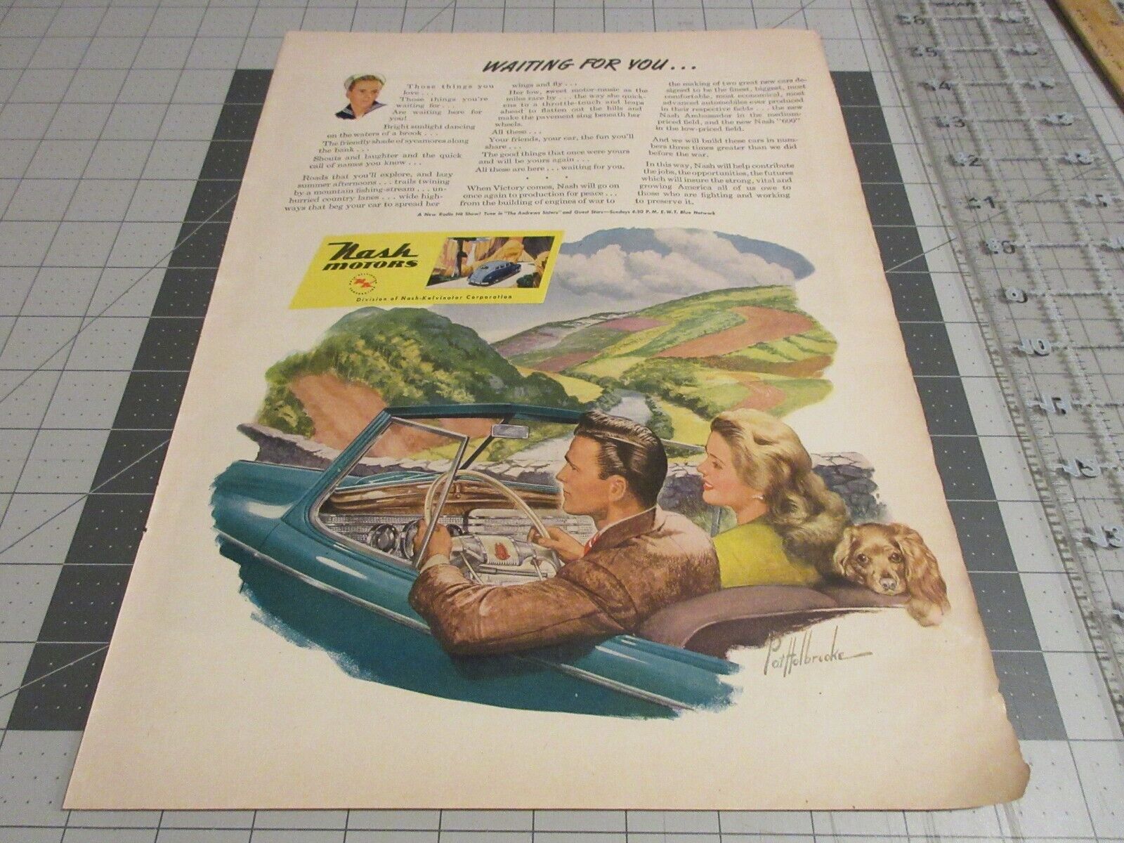 1945 Nash Motors Ambassador Kelvinator Vintage Print Ad