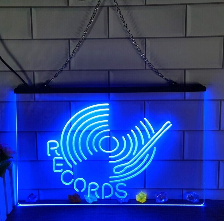 DJ Records Turntable LED Neon Light Sign Bar Club Pub Studio Home Wall Art Decor