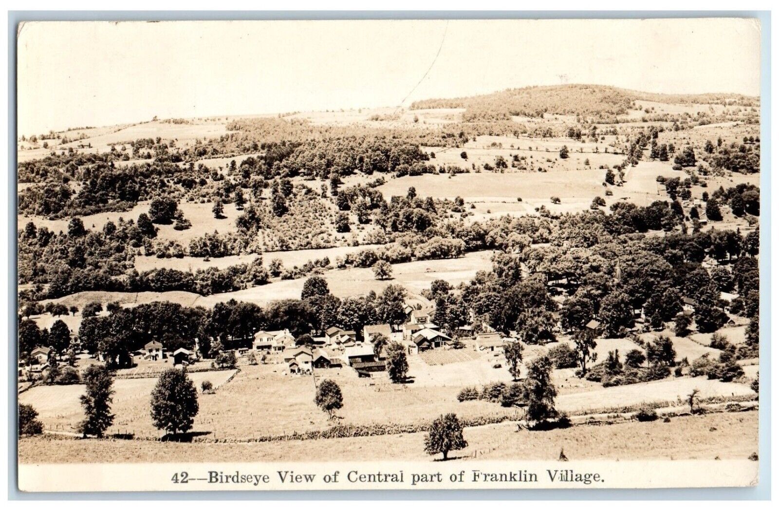 Phelps NH Postcard RPPC Photo Birds Eye View Of Central Part Of Franklin Village