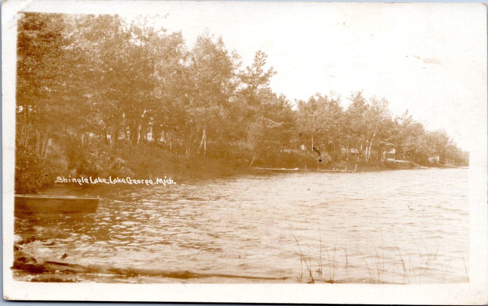 RPPC Shingle Lake, Lake George, Michigan- Photo Postcard