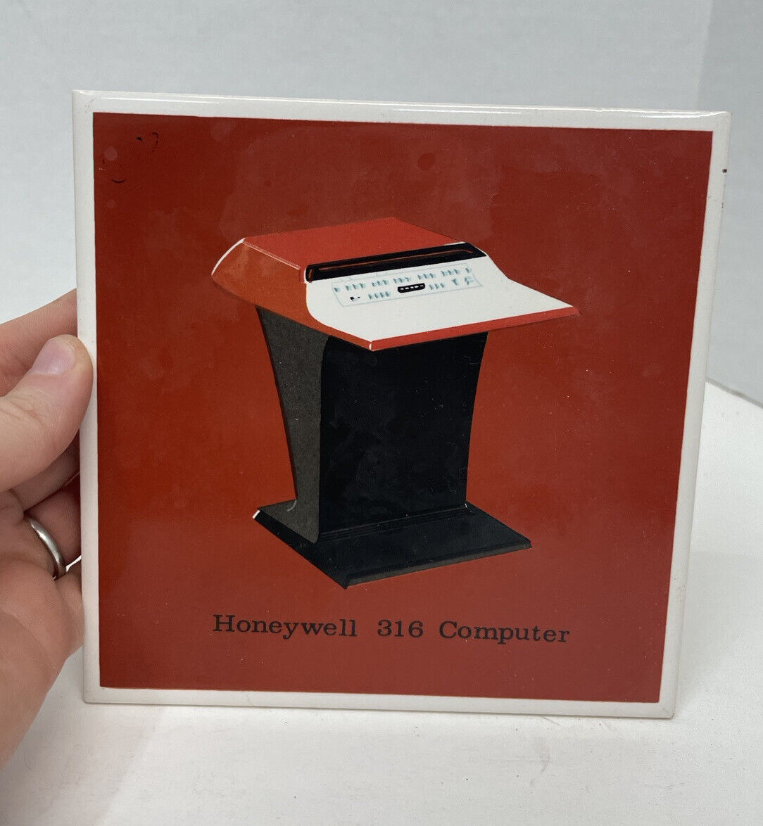 Vintage Rare Early Honeywell 316 Computer Ceramic Tile, Promo Advertisement 1969