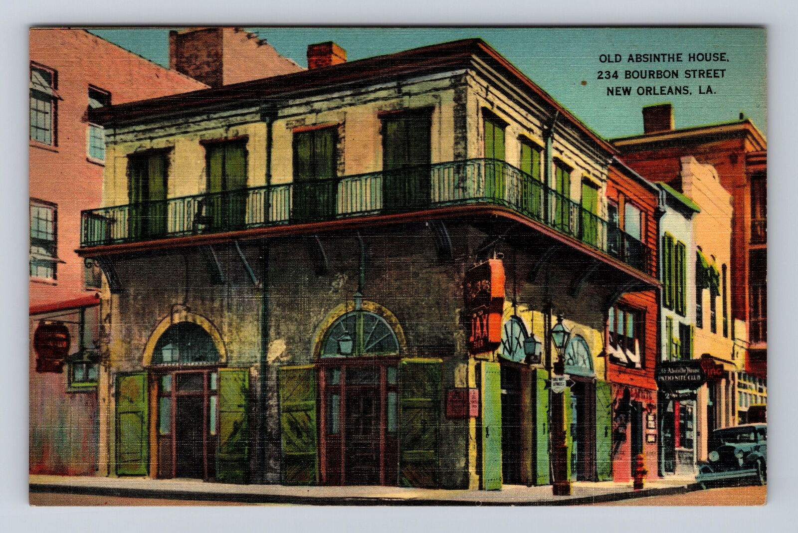 New Orleans LA-Louisiana, Old Absinthe House, Advertising, Vintage Postcard