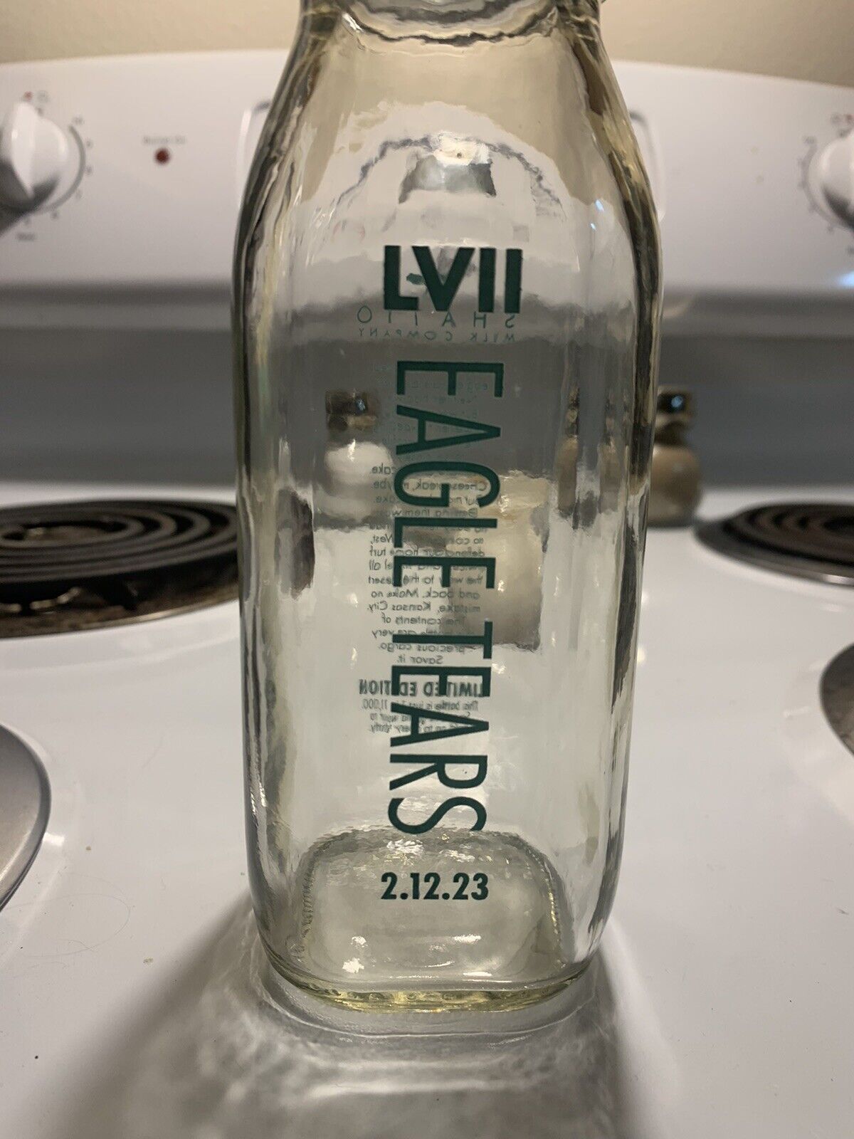 2023 Kansas City Chiefs Shatto Milk EAGLE TEARS Limited Edition SB Bottle
