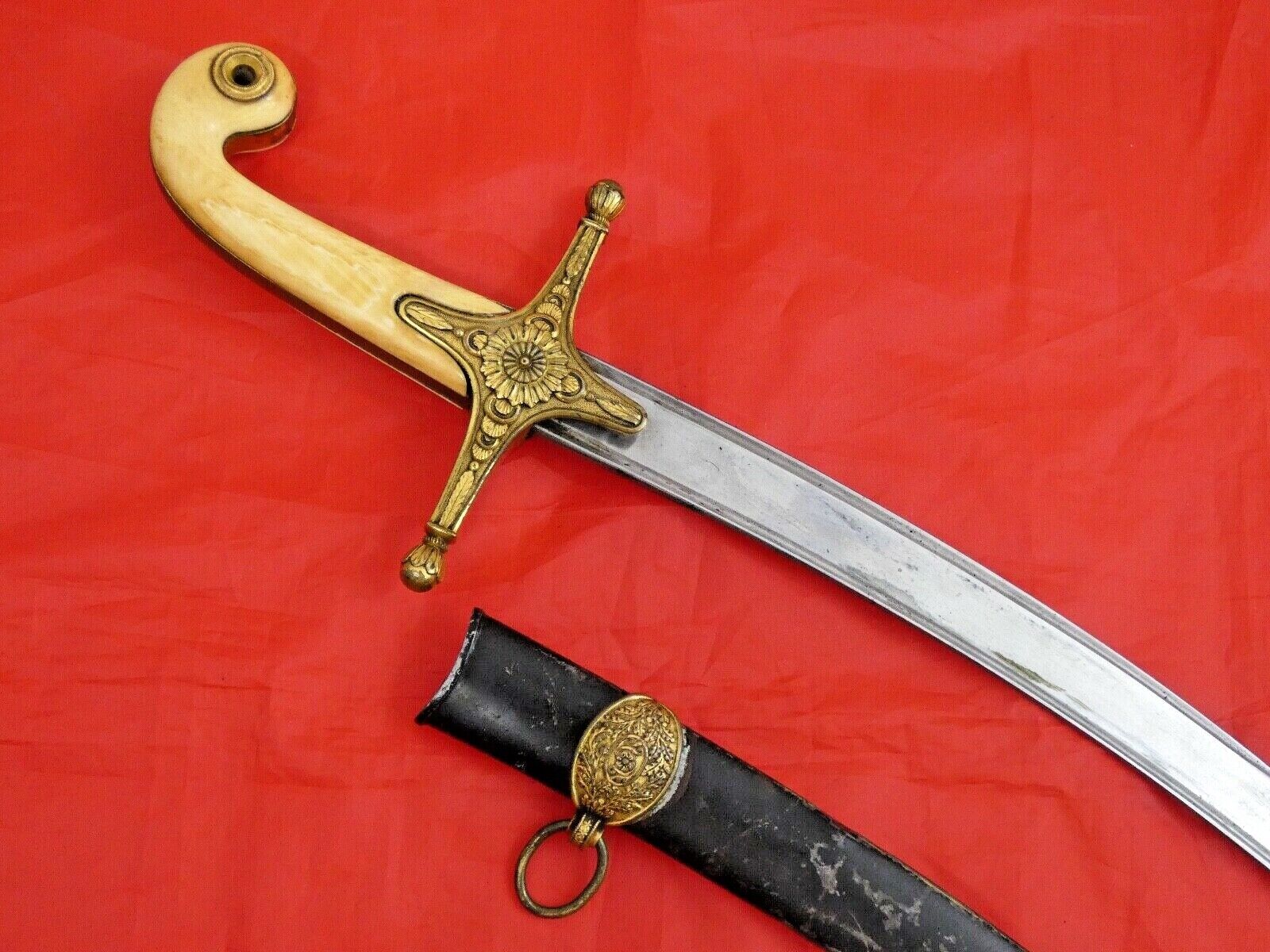 FINEST EUROPEAN ANTIQUE MAMELUKE STYLE GENERAL SWORD Spanish Toledo blade 1843
