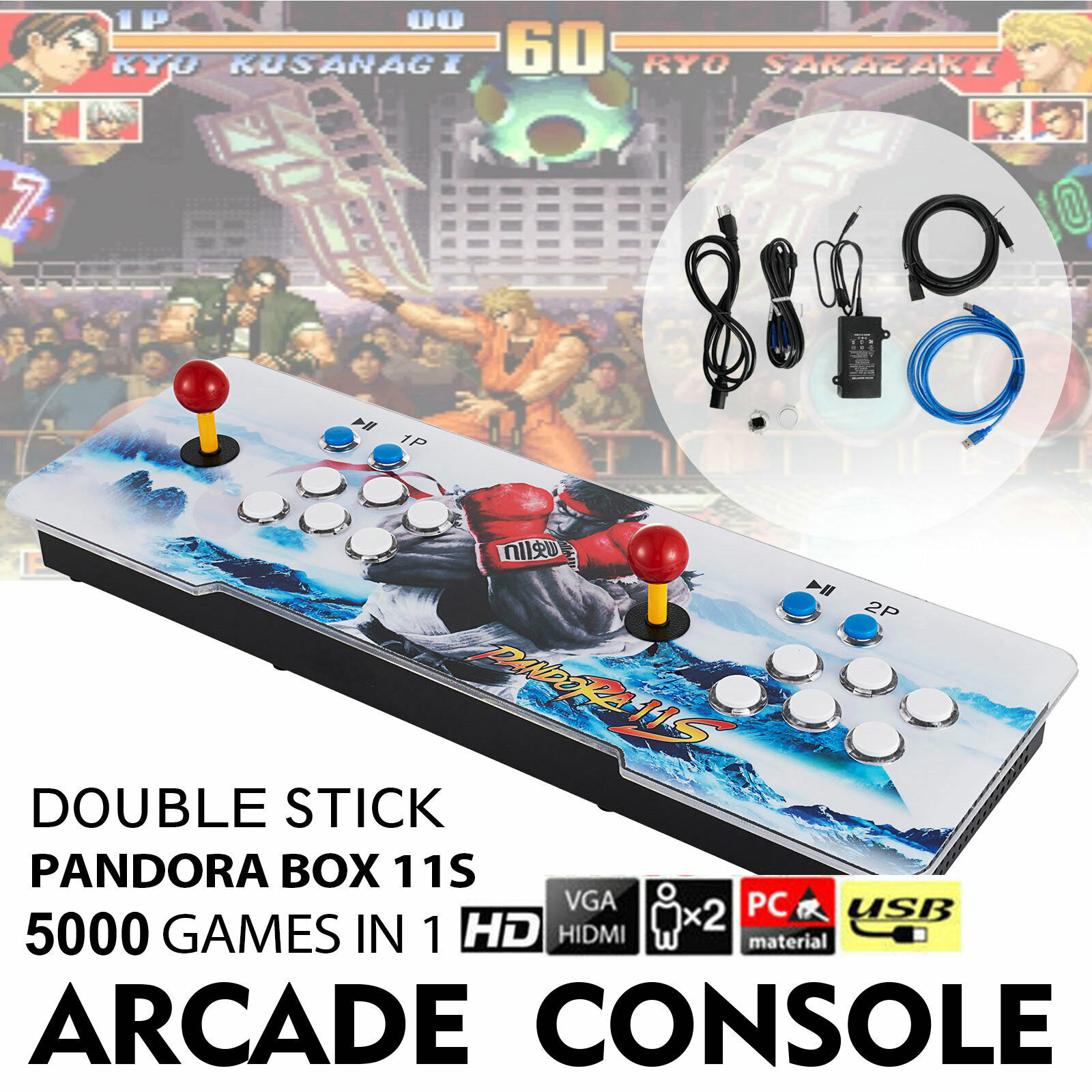 2022 Pandora Box 11S 5000 3D & 2D Games in 1 Home Arcade Console 1080P HDMI