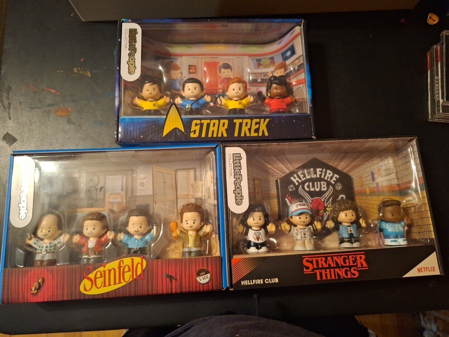lot of 3 little people collector Seinfield Star Trek Stranger Things 