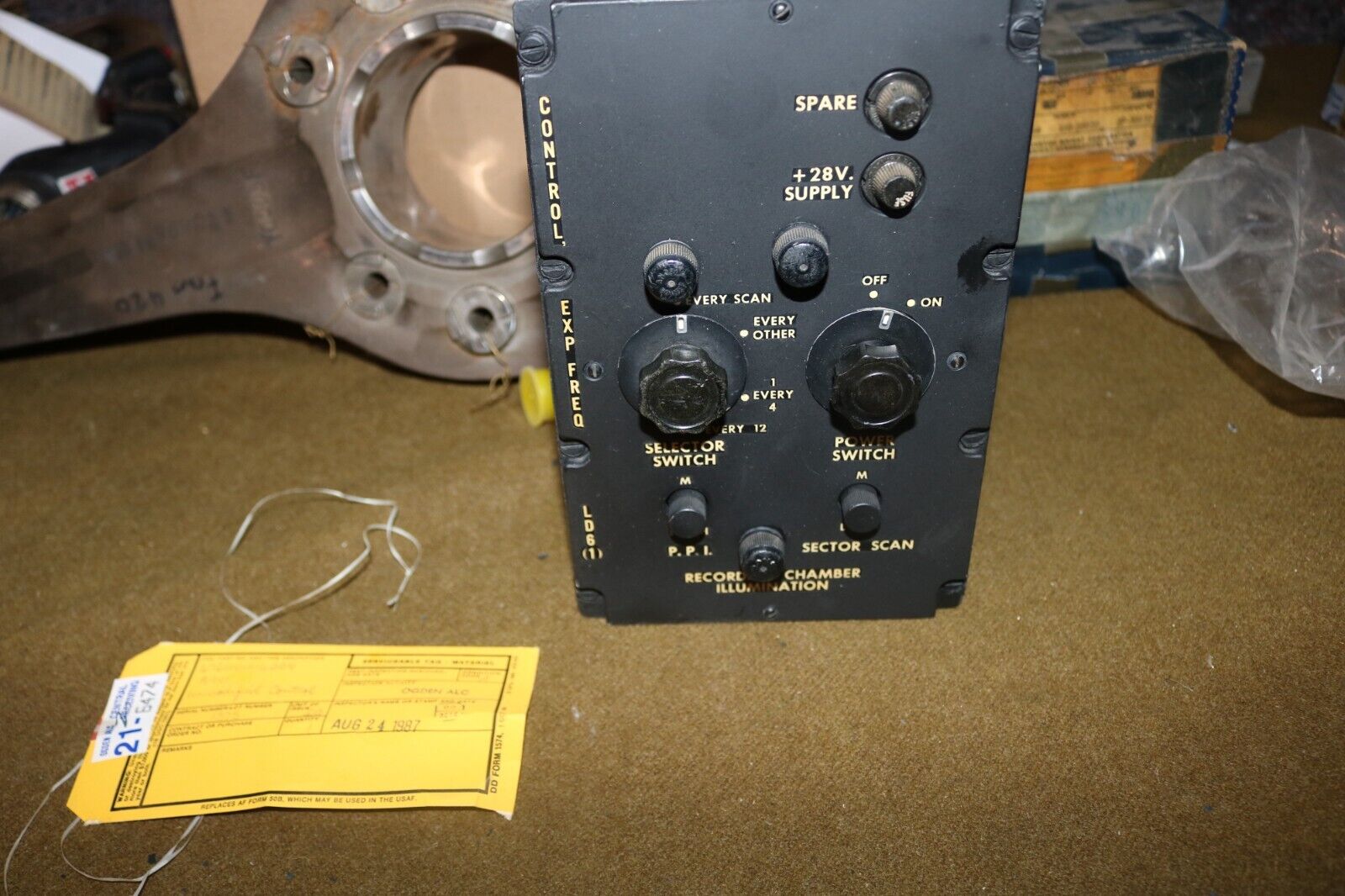 Vintage vietnam era RB-47 Stratojet radar recording camera LD6  control panel 