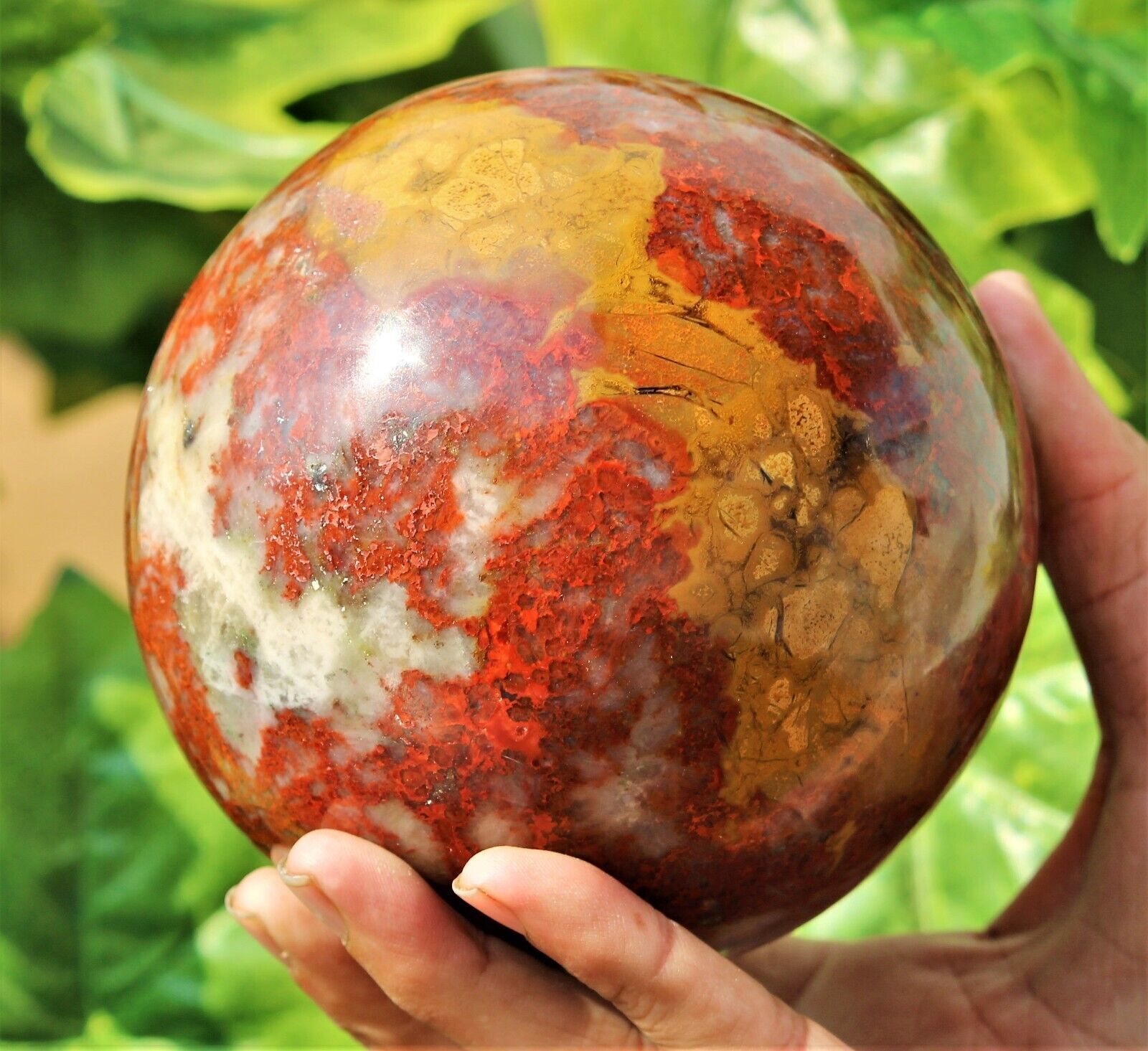 Superb 115mm Red Cobra Jasper Crystal Quartz Chakra Healing Energy Stone Sphere