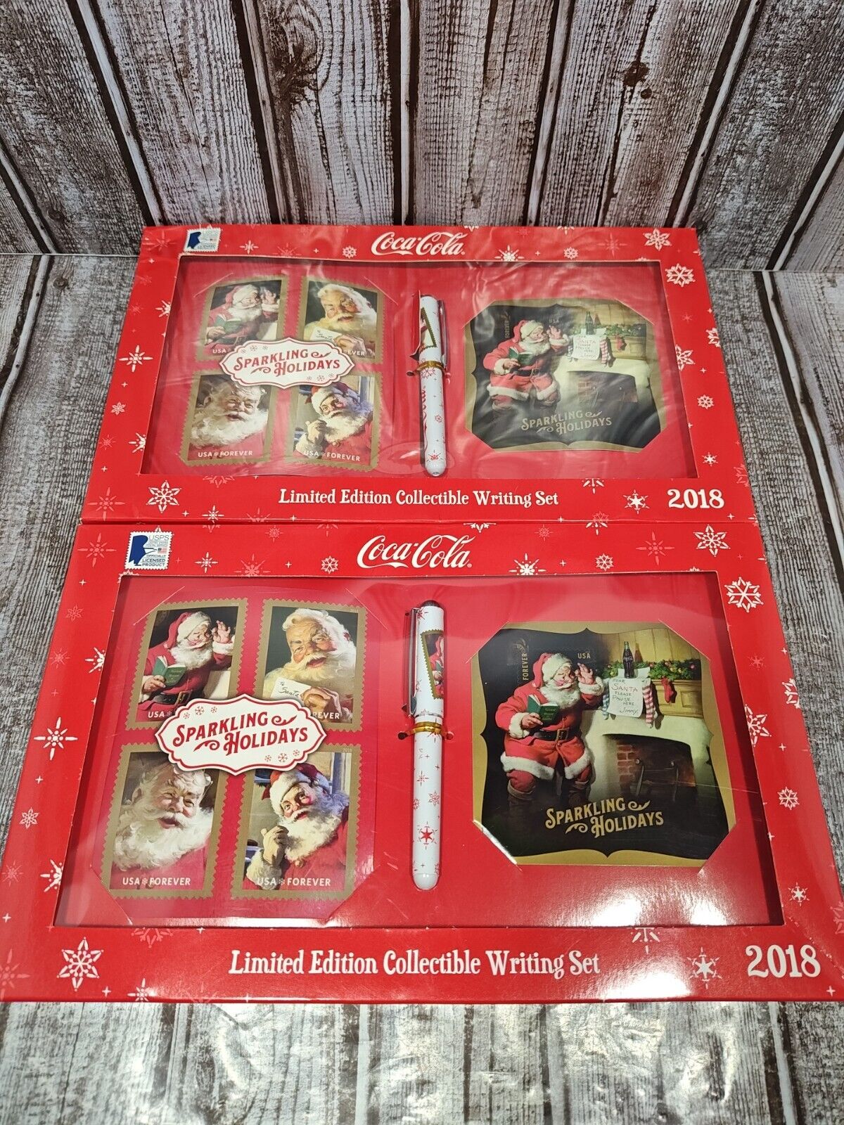 Coca Cola Limited Edition Collectible Writing Set 2018 Sparking Holidays 2 Sets