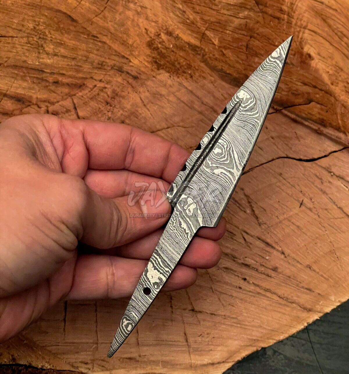 Handmade Damascus Steel Blank Blade-Sgian Dubh-Knife Making-b6