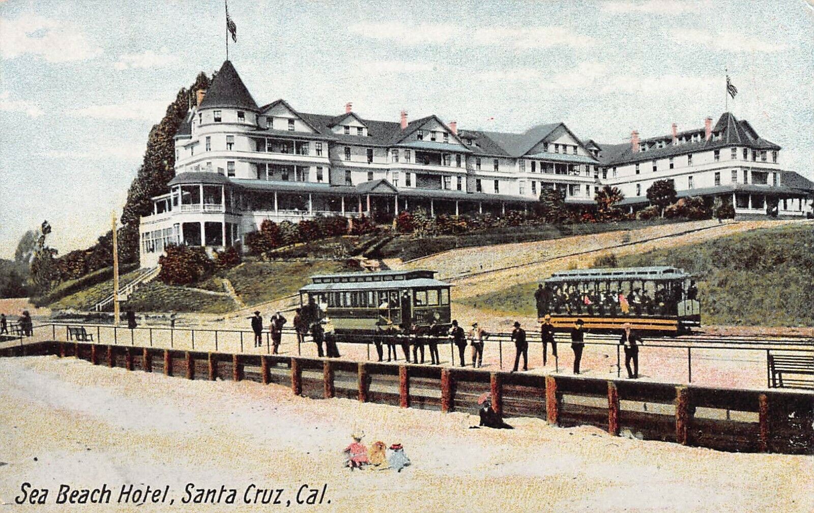 Sea Beach Hotel, Santa Cruz, California, Early Postcard