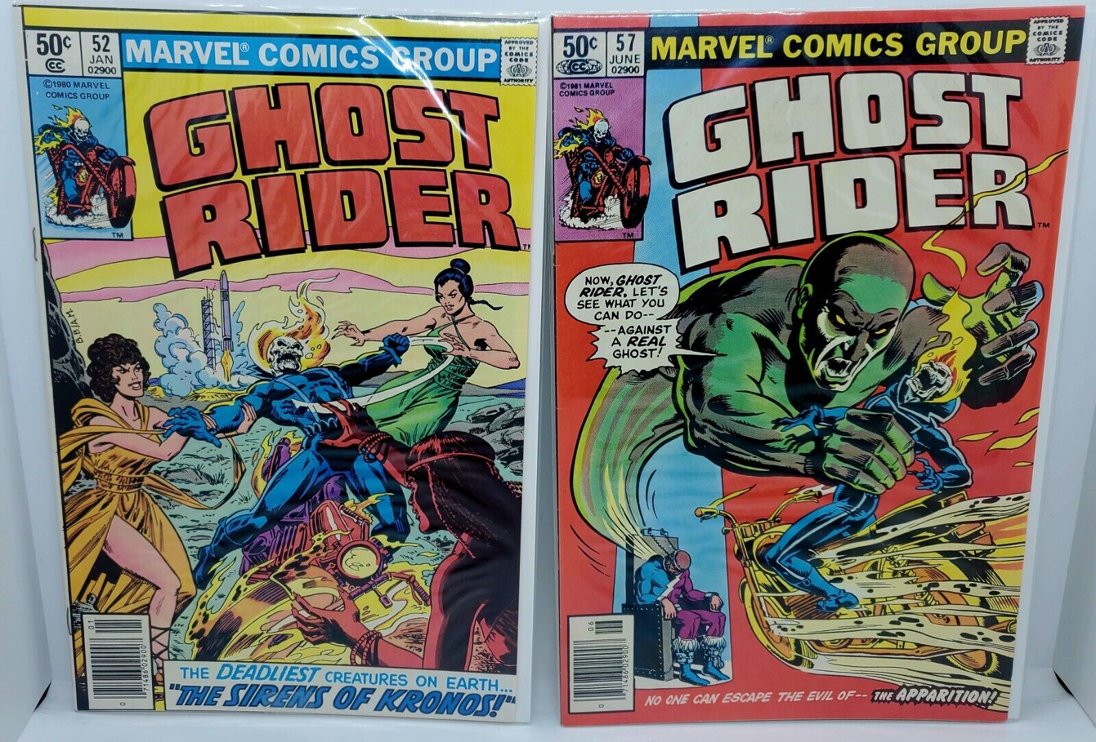 Vintage LOT of 2 Ghost Rider #52 & #57 (Marvel, 1980) 1st Ed 1st Print Mint 🔥