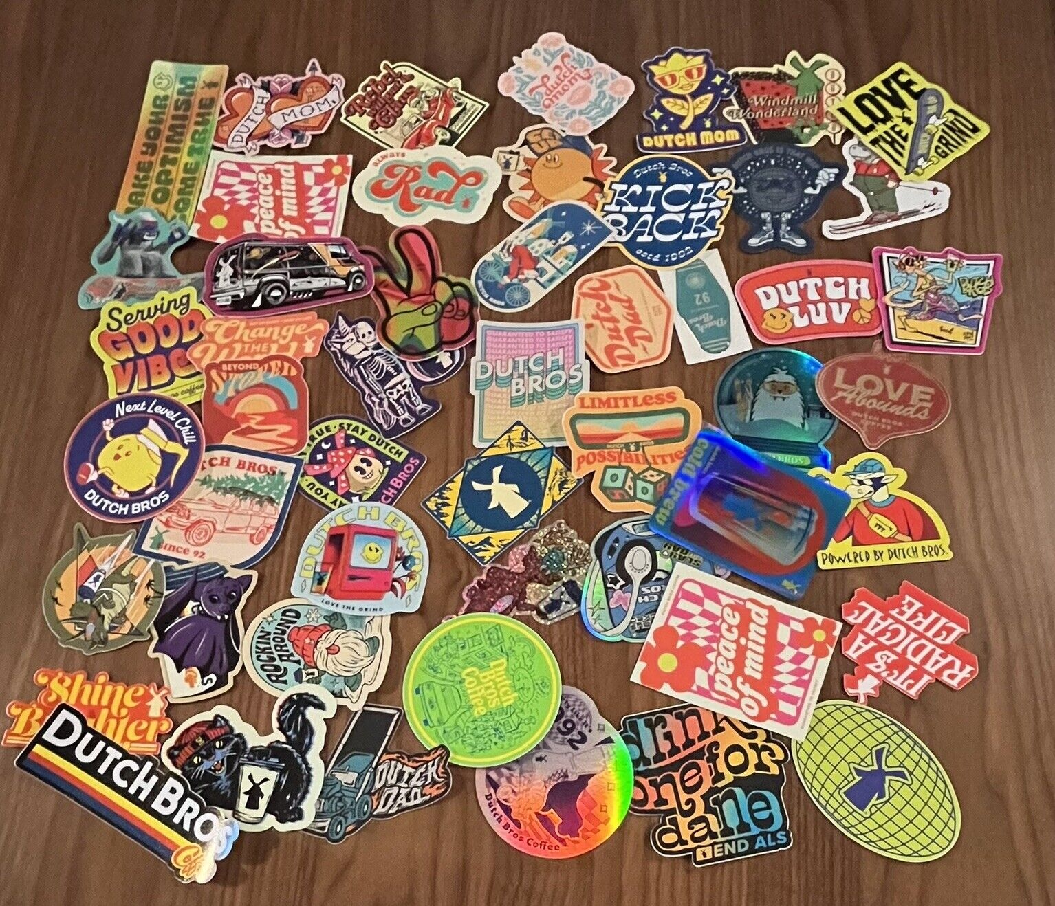 Dutch Bros Stickers - Lot of 52 From Years Of Collecting