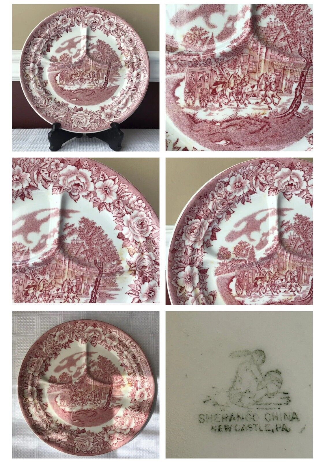 Vintage Shenango China New Castle, PA U.S.A Porcelain Plate With 3 Sections