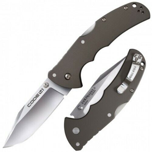 Cold Steel Code-4 Lock Back Knife Gray Aluminum Handle Plain S35VN Edge 58PC
