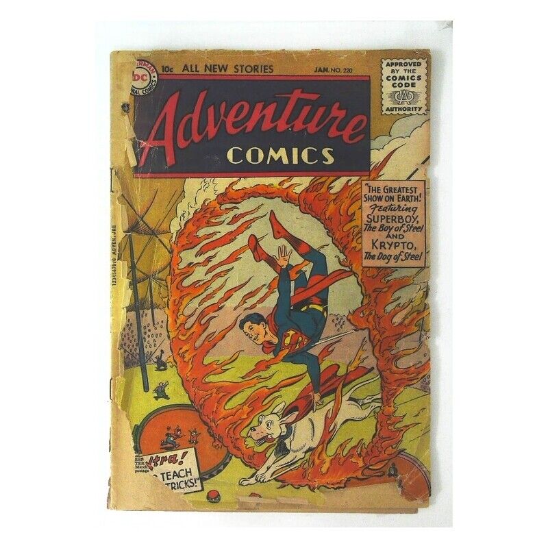 Adventure Comics (1938 series) #220 in Fr cond. DC comics [v\\(cover detached)