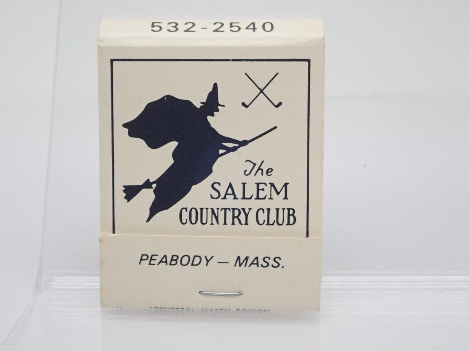 The Salem Country Club Witch on Broom Vintage Matchbook