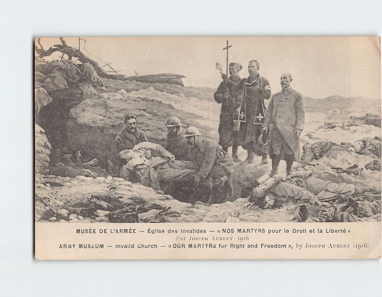 Postcard Our Martyrs for Right and Freedom By J. Aubert Army Museum Paris France