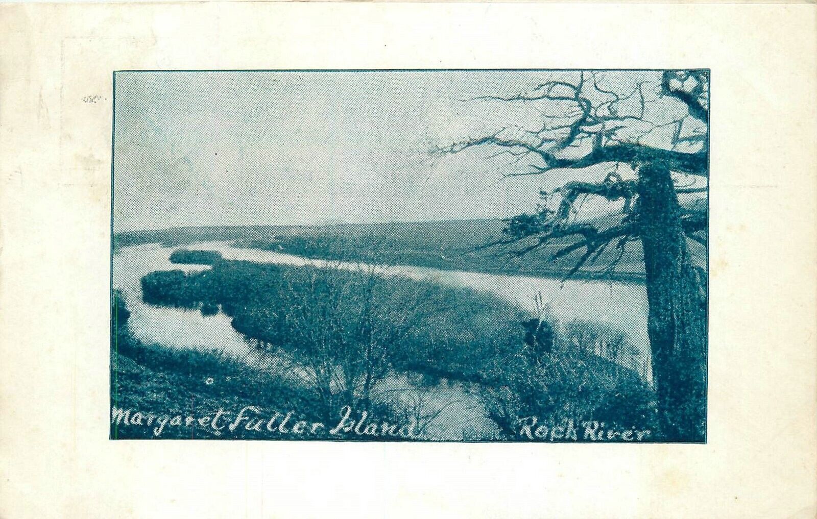 Postcard Illinois Rock River 1908 Margaret Fuller Island 23-10708