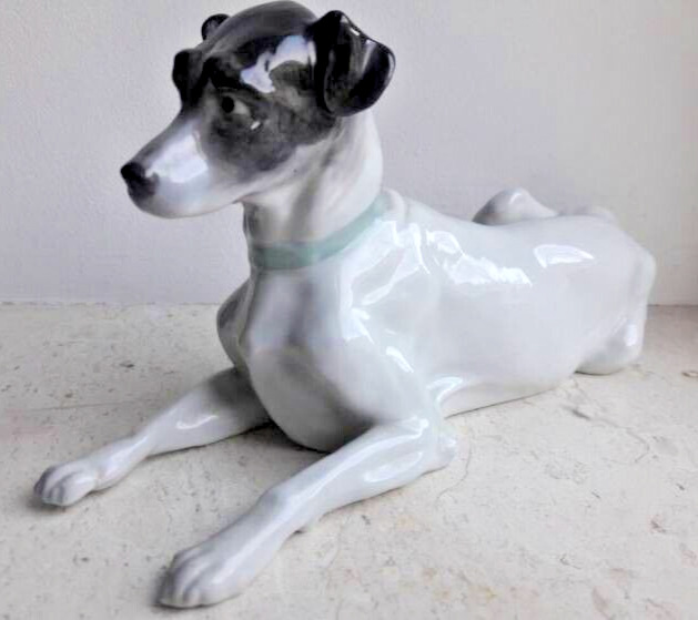 Antique Karl Ens Porcelain Figurine Sitting Dog Statuette 1920s GERMANY