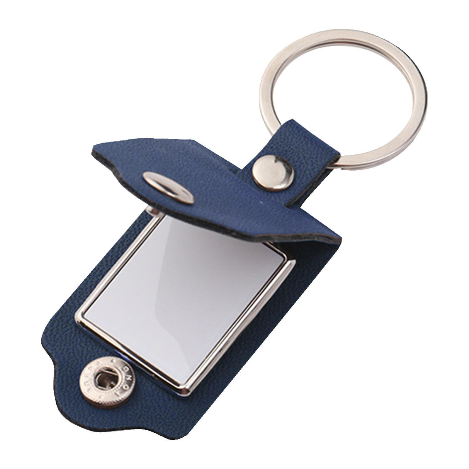 Personalised Photo Keyring Leather PU Picture Custom Keychain Single Side Print