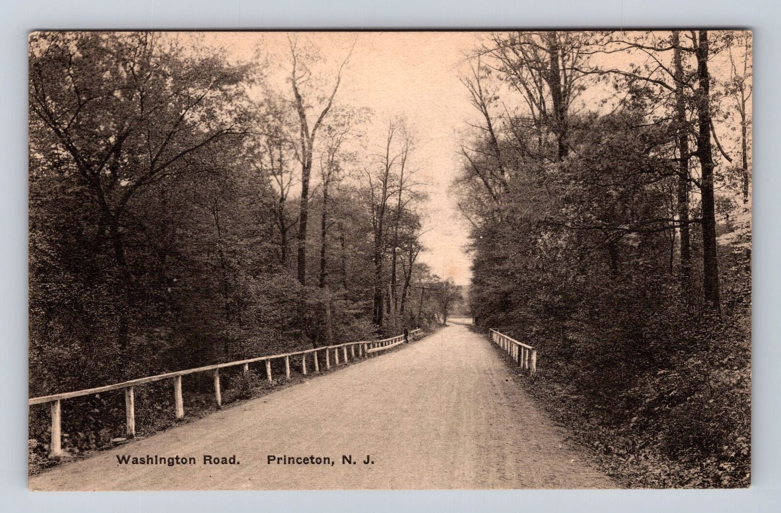 Princeton NJ-New Jersey, Washington Road, Antique, Vintage Souvenir Postcard