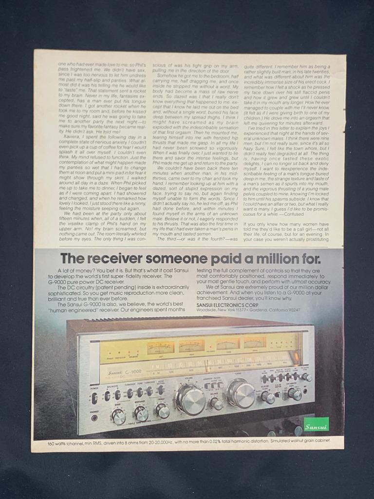 Magazine Ad - 1978 - Sansui Receiver - G-9000