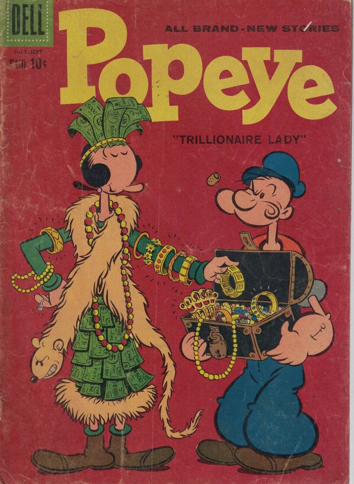 1959 Popeye #49 DELL Olive Oyl Trillionaire Lady - Scarce