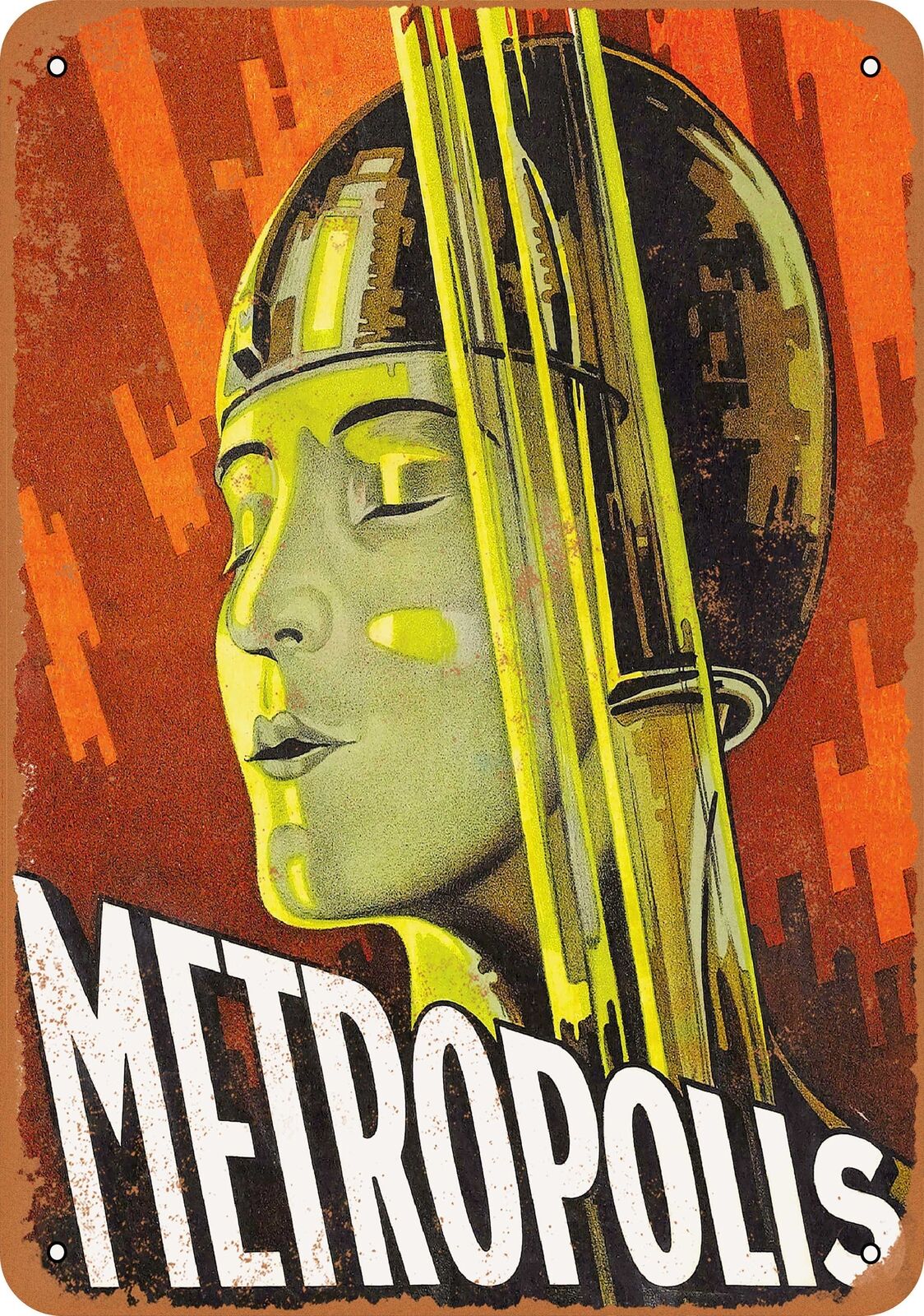 Metal Sign - 1927 Metropolis Movie -- Vintage Look