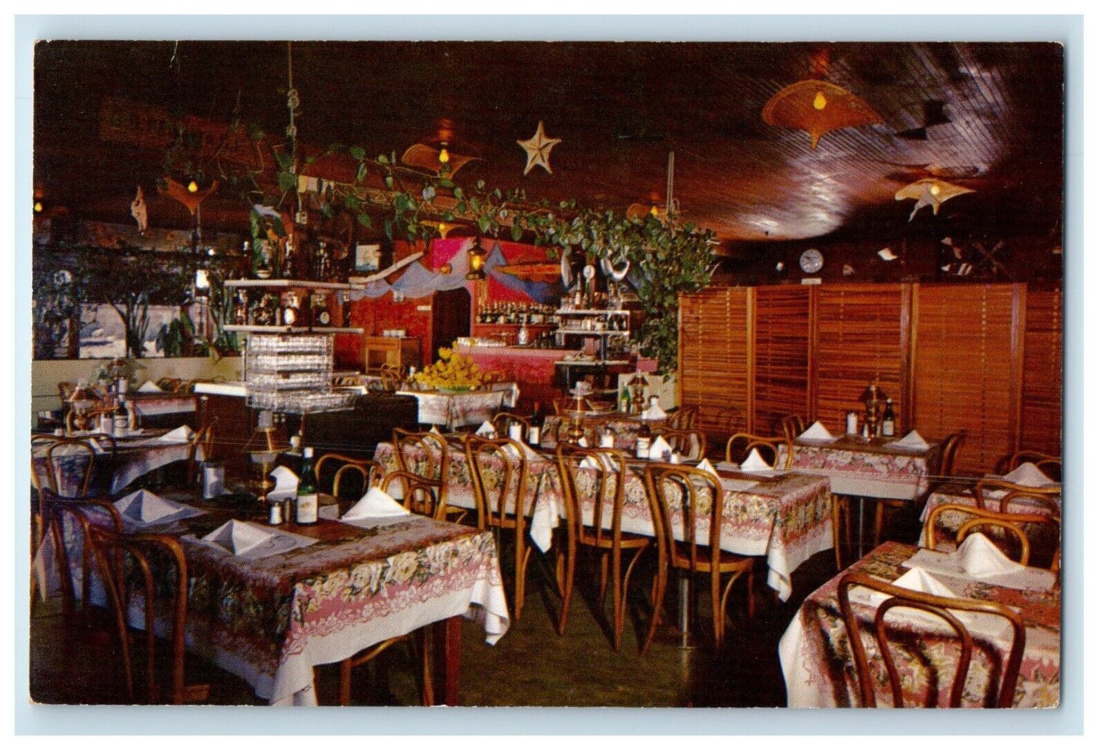 c1960\'s Ideal Fish Restaurant Polynesian Monterey Santa Cruz California Postcard