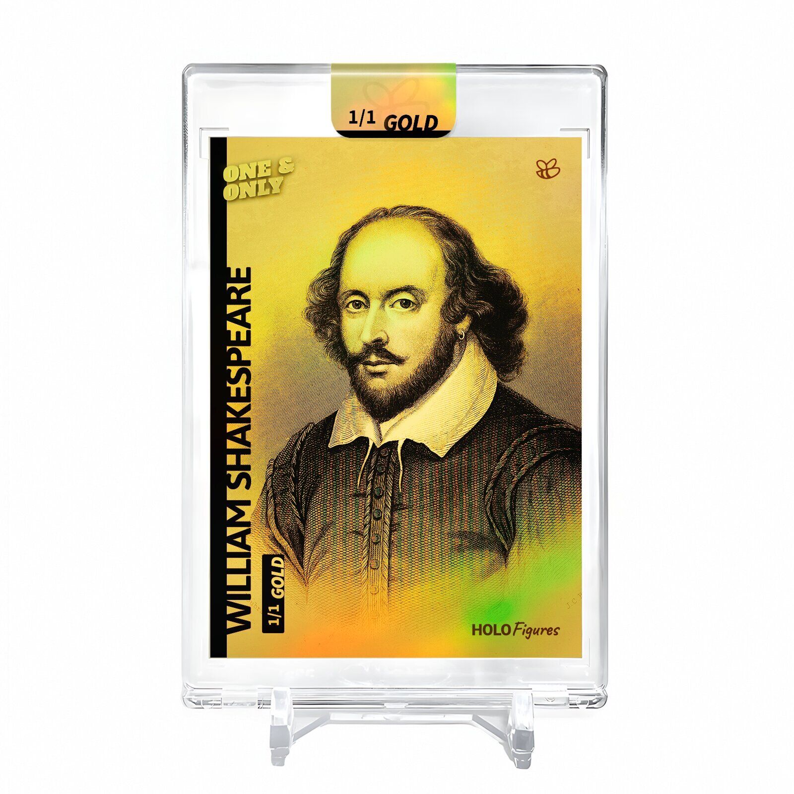 WILLIAM SHAKESPEARE Playwright Card 2023 GleeBeeCo #WSPL-G Encased Holo GOLD 1/1