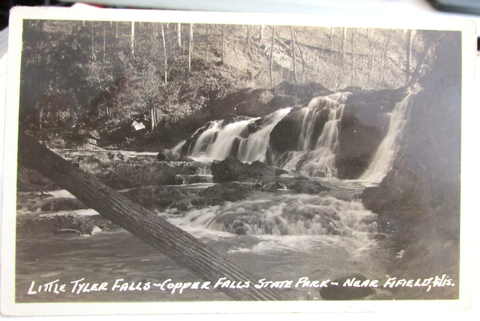 1940s-50s FIFIELD WISCONSIN Wi. RPPC Real Photo Postcard Little Tyler Falls, Wi.