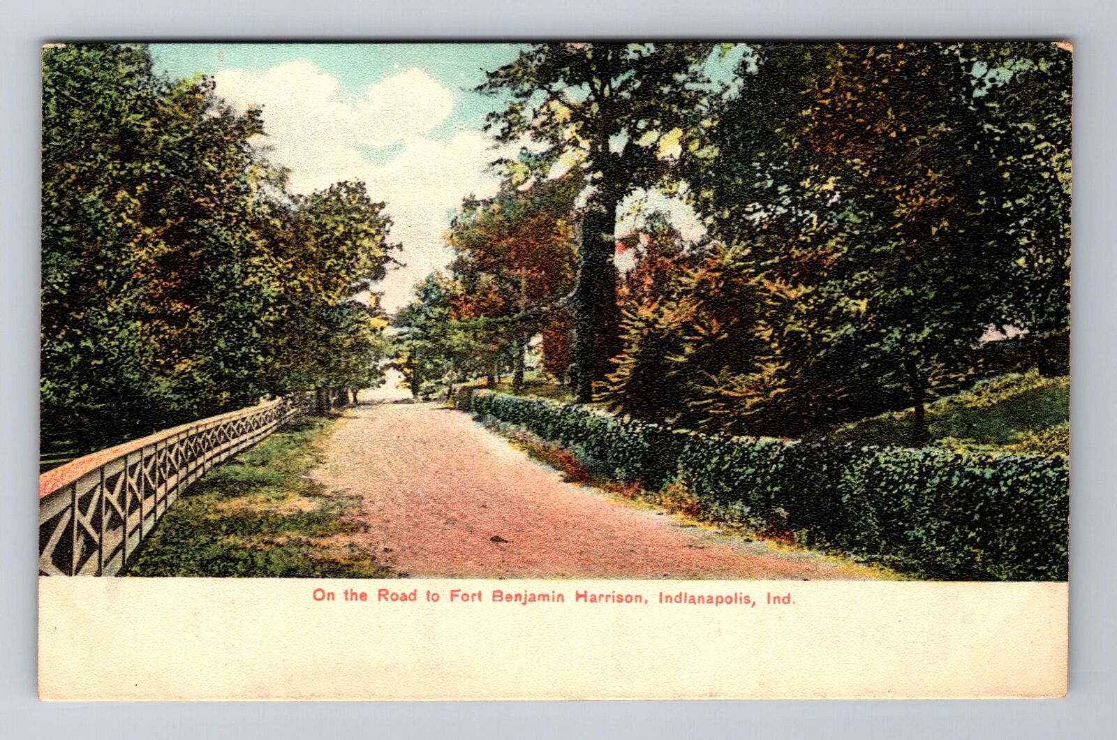 Indianapolis IN-Indiana, Road To Ft. Benjamin Harrison, Vintage c1910 Postcard