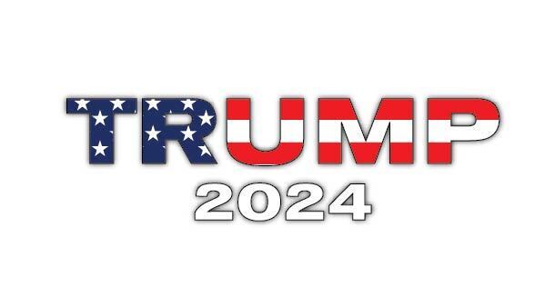 TRUMP 2024 SUPPORT STICKER 2024 AMERICAN FLAG 12\