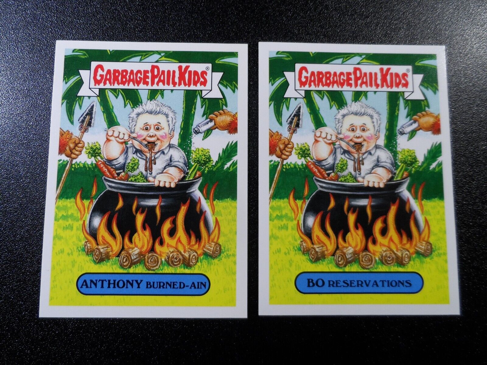 Anthony Bourdain No Reservations Spoof Garbage Pail Kids 2 Card Set