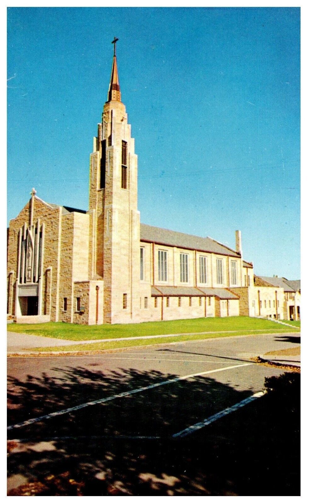 St. Stanislaus Church & Rectory Omaha Nebraska Chrome Postcard c.1960