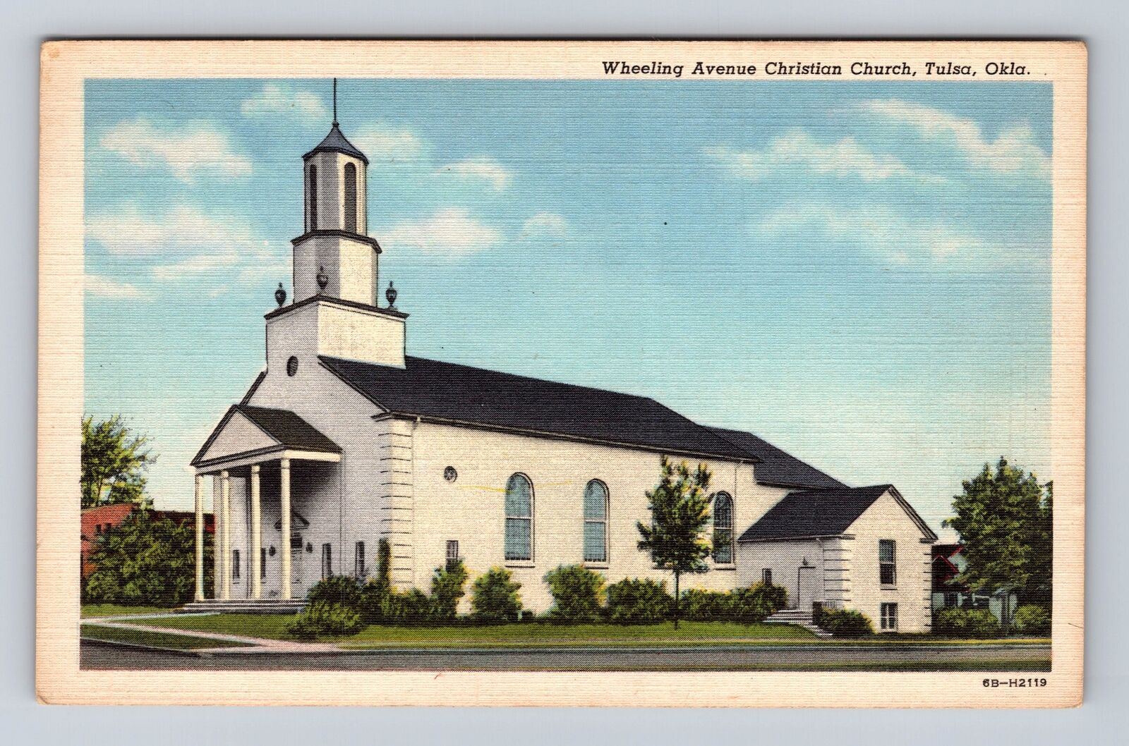 Tulsa OK-Oklahoma, Wheeling Avenue Christian Church, Antique Vintage Postcard