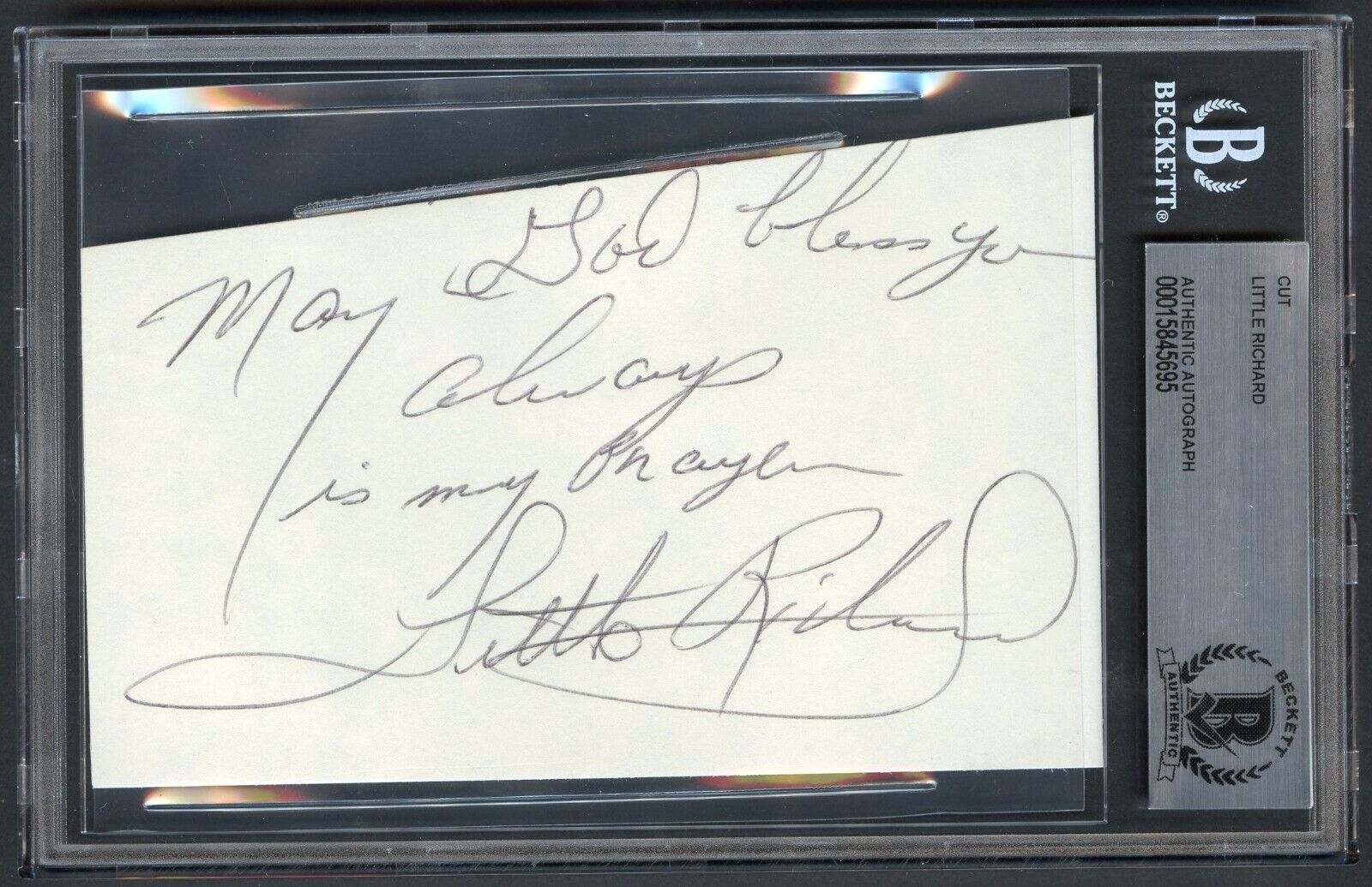 Little Richard d2020 signed autograph 3x5 cut Tutti Frutti & Long Tall Sally BAS