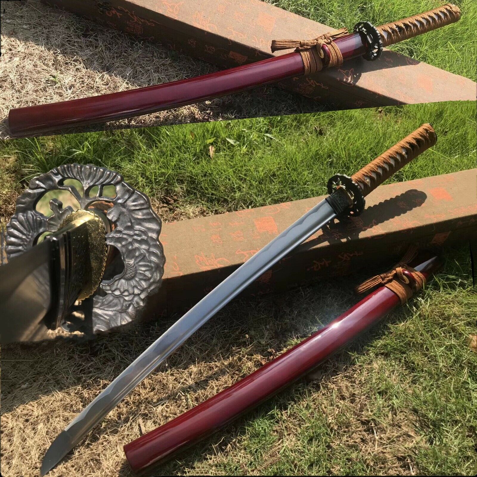 KO-Wakizashi Japanese Samurai Katana Sword 1095 Steel Full Tang Sharp