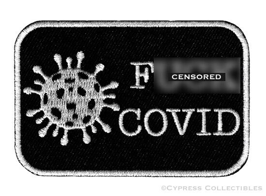 F*** CORONA iron-on PATCH embroidered FUNNY C#VID PANDEMIC HUMOR BIKER APPLIQUE