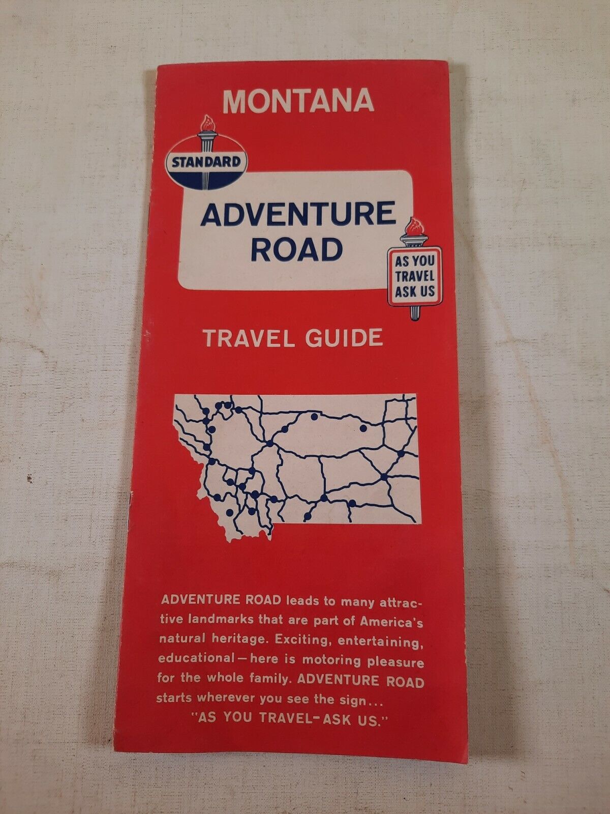 Vtg standard oil adventure road map travel guide 